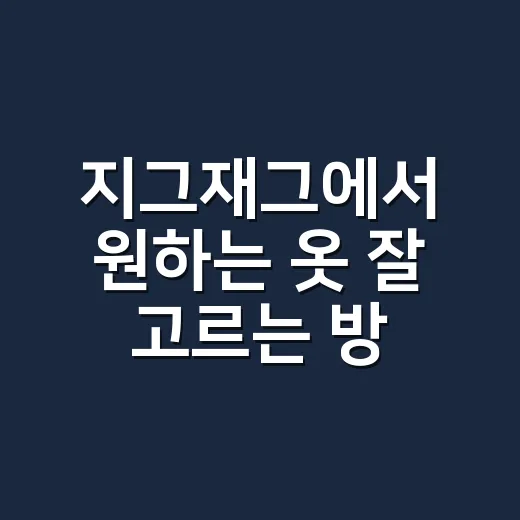 지그재그에서 원하는 옷 잘 고르는 방법, 초보자도 덜 헤매는 쇼핑 팁 - 요약
