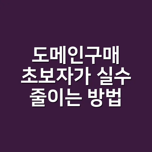 도메인구매 초보자가 실수 줄이는 방법 - 요약