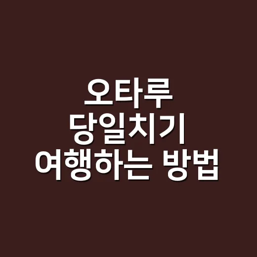 오타루 당일치기 여행하는 방법, 삿포로에서 가볍게 다녀오려면 이렇게 - 요약
