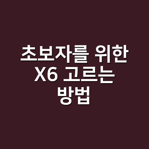 초보자를 위한 X6 고르는 방법, 실사용 기준으로 이렇게 보면 편합니다 - 요약