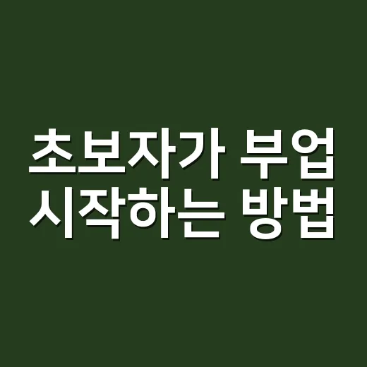 초보자가 부업 시작하는 방법, 돈보다 먼저 확인할 5가지 - 요약