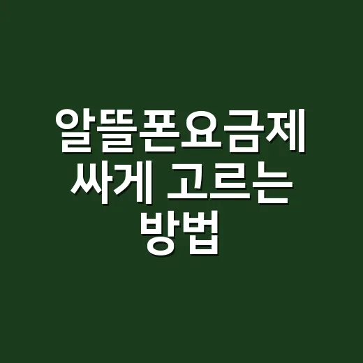 알뜰폰요금제 싸게 고르는 방법, 초보자는 이렇게 보면 편해요 - 요약