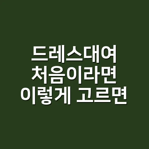 드레스대여 처음이라면 이렇게 고르면 실패 확률이 줄어요 - 요약
