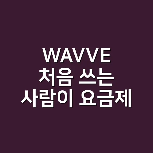 WAVVE 처음 쓰는 사람이 요금제 고르는 방법 - 요약