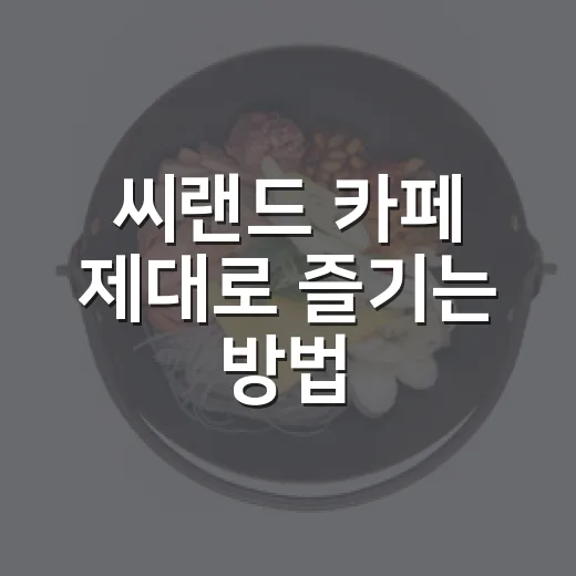 씨랜드 카페 제대로 즐기는 방법, 처음 가기 전에 알면 좋은 것들 - 요약