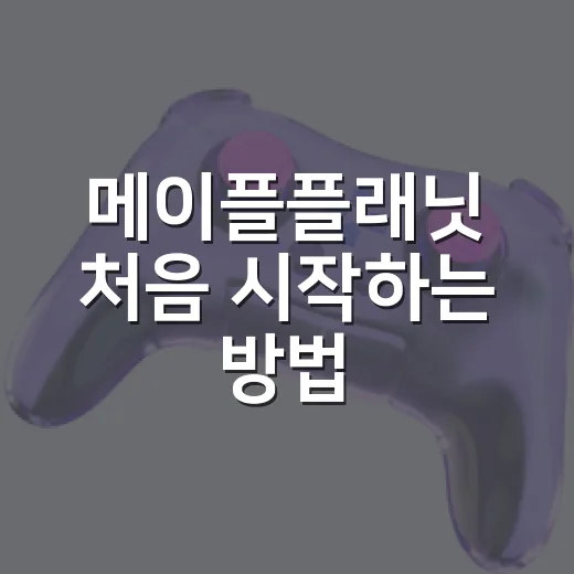 메이플플래닛 처음 시작하는 방법, 초보자가 덜 헤매려면 이렇게 - 요약