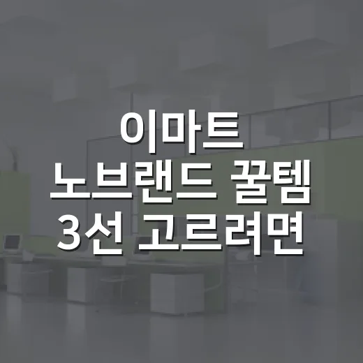 이마트 노브랜드 꿀템 3선 고르려면 이렇게 담아보세요 - 요약