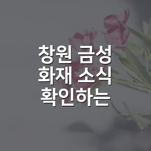 창원 금성 화재 소식 확인하는 방법과 헷갈리지 않는 체크포인트 - 요약