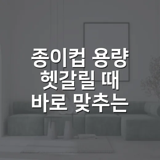 종이컵 용량 헷갈릴 때 바로 맞추는 방법 - 요약