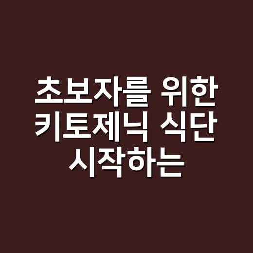 초보자를 위한 키토…
