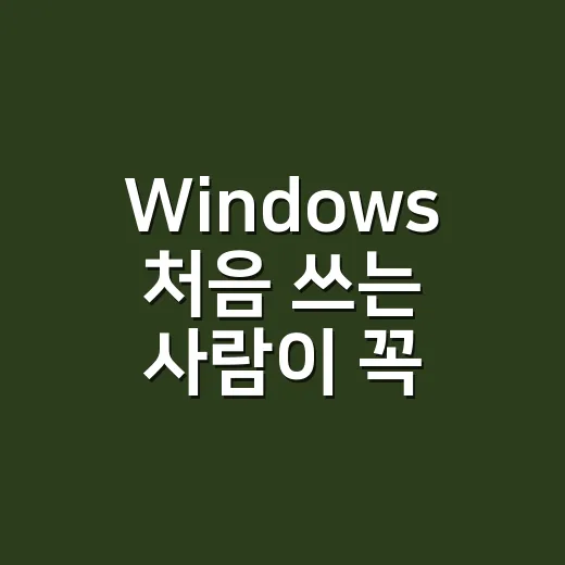 Windows 처음…