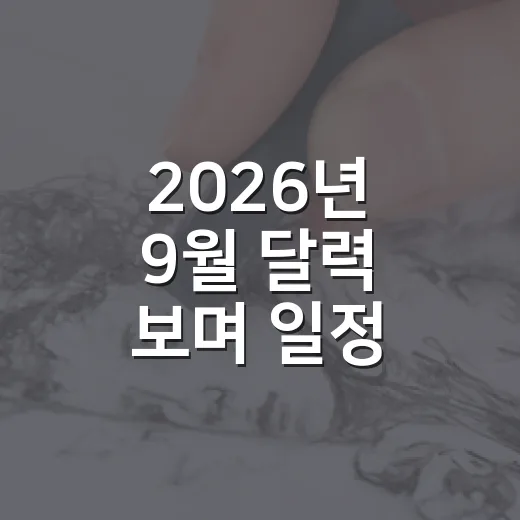 2026년 9월 달력 보며 일정 짜는 방법 - 요약