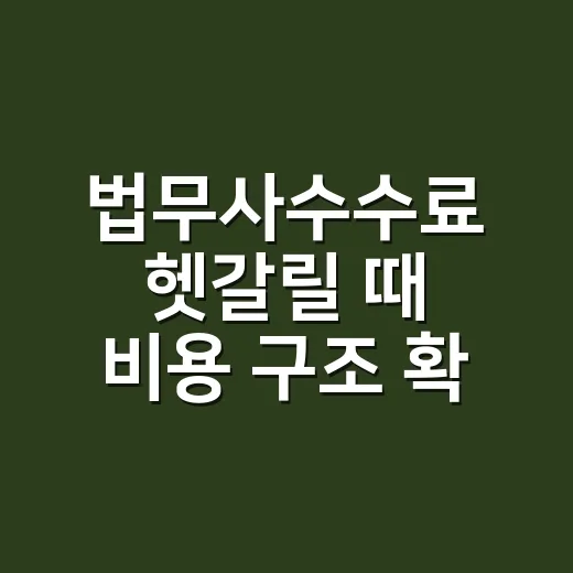 법무사수수료 헷갈릴 때 비용 구조 확인하는 방법 - 요약