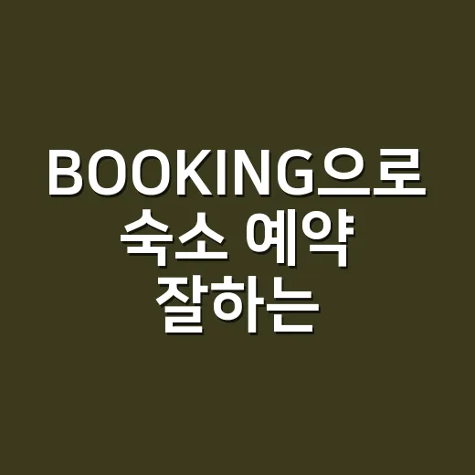 BOOKING으로 숙소 예약 잘하는 방법, 초보자라면 이렇게 고르세요 - 요약