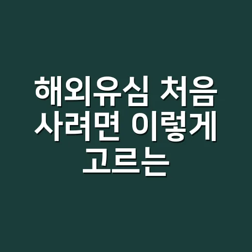 해외유심 처음 사려면 이렇게 고르는 방법 - 요약