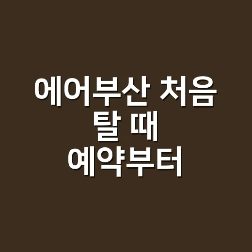 에어부산 처음 탈 때 예약부터 수하물까지 챙기는 방법 - 요약