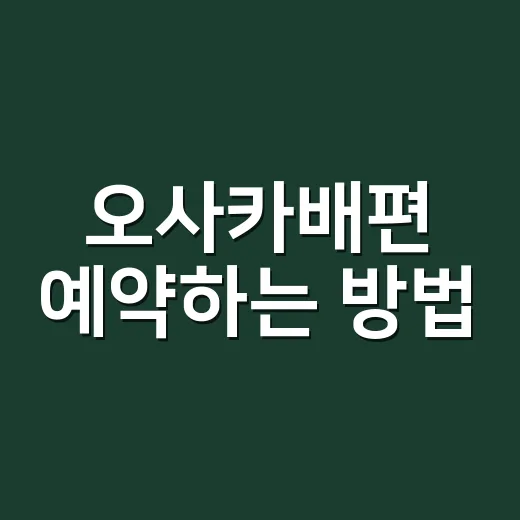 오사카배편 예약하는 방법, 부산에서 배 타고 가려면 이렇게 - 요약