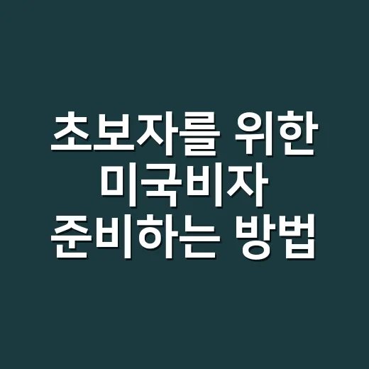 초보자를 위한 미국비자 준비하는 방법 - 요약
