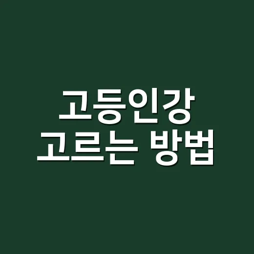 고등인강 고르는 방법, 내 성적대와 공부 습관에 맞추려면 이렇게 - 요약