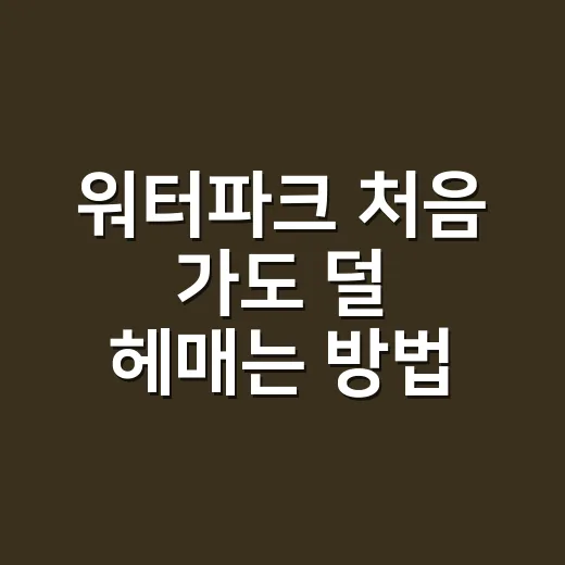 워터파크 처음 가도 덜 헤매는 방법, 준비물부터 시간대까지 챙기는 법 - 요약