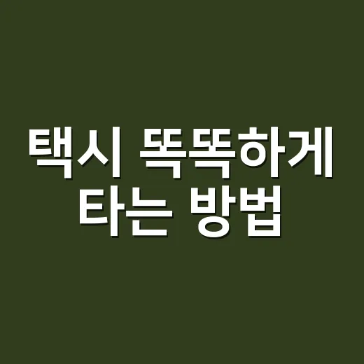 택시 똑똑하게 타는 방법, 요금부터 분실물까지 초보자도 헷갈리지 않게 - 요약