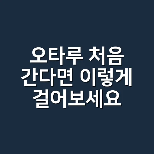 오타루 처음 간다면 이렇게 걸어보세요 - 요약