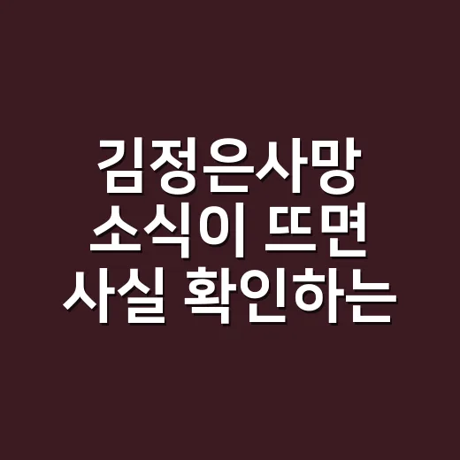 김정은사망 소식이 뜨면 사실 확인하는 방법 - 요약