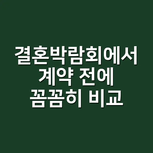 결혼박람회에서 계약 전에 꼼꼼히 비교하는 방법 - 요약