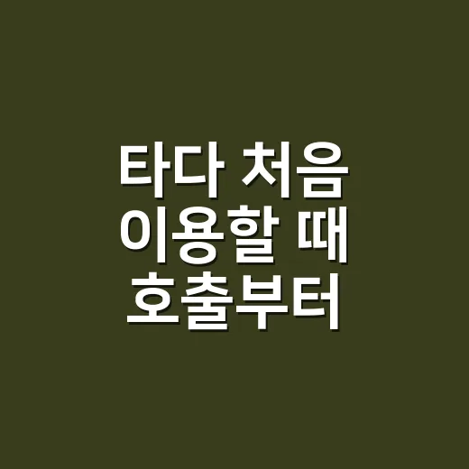 타다 처음 이용할 때 호출부터 예약까지 하는 방법 - 요약