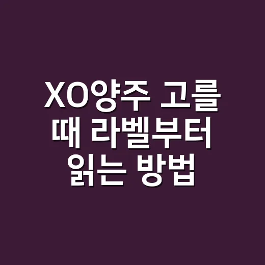 XO양주 고를 때 라벨부터 읽는 방법 - 요약