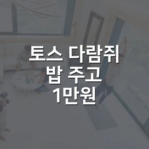 토스 다람쥐 밥 주고 1만원 받으려면 이렇게 - 요약