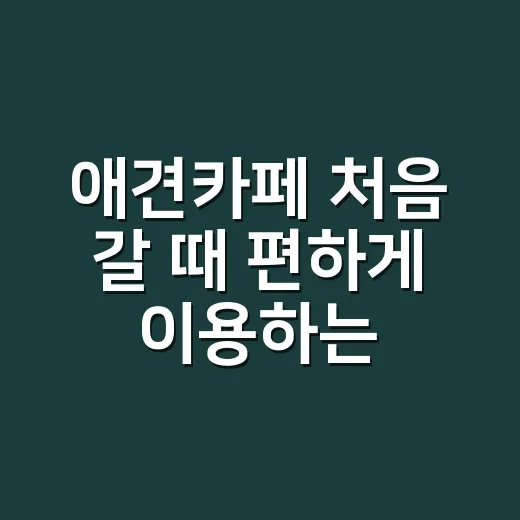 애견카페 처음 갈 때 편하게 이용하는 방법 - 요약