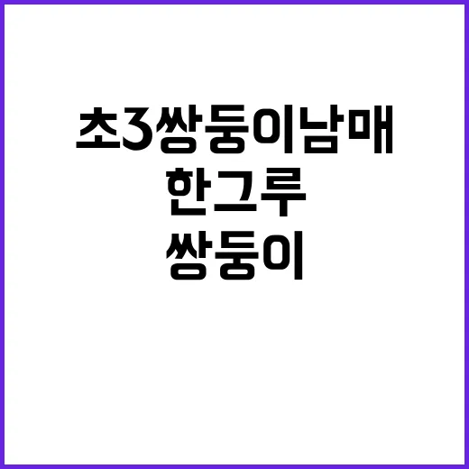 초3 쌍둥이 남매와…