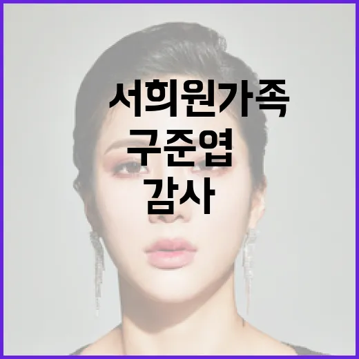 故 서희원 가족에게 감사하는 구준엽: 그들의 특별한 이야기 - 요약