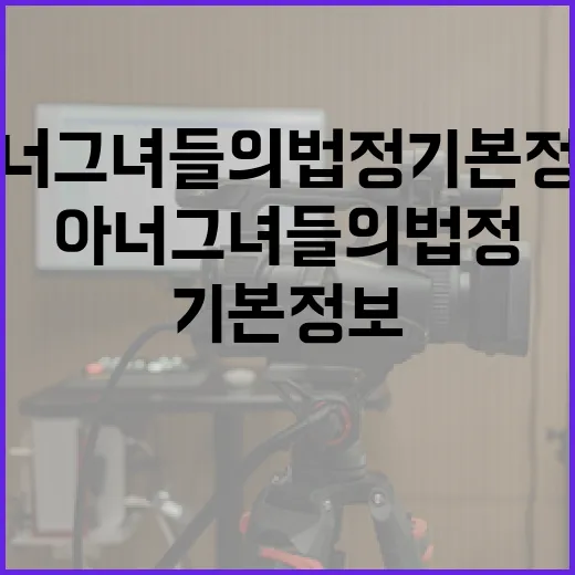 아너그녀들의법정 기본정보 알아보는 방법 - 요약