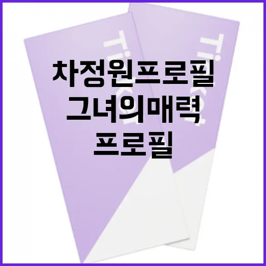 차정원 프로필로 알아보는 그녀의 매력과 경력 - 요약