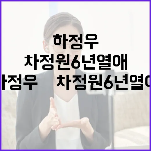 하정우♥차정원 6년 열애를 인정한 방법 - 요약
