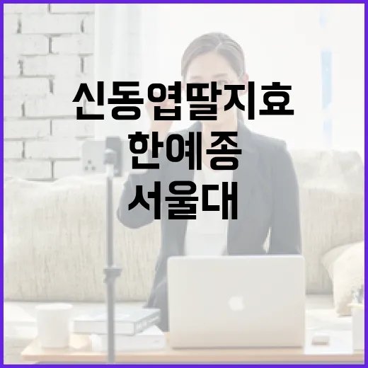 신동엽 딸 지효가 한예종·서울대에 합격한 방법 - 요약