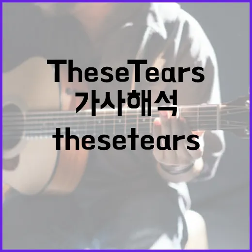 ‘These Tears’ 가사 해석과 이해하는 방법 - 요약