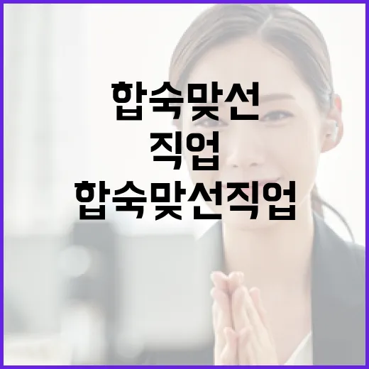 합숙맞선 직업을 선택하는 방법 - 요약