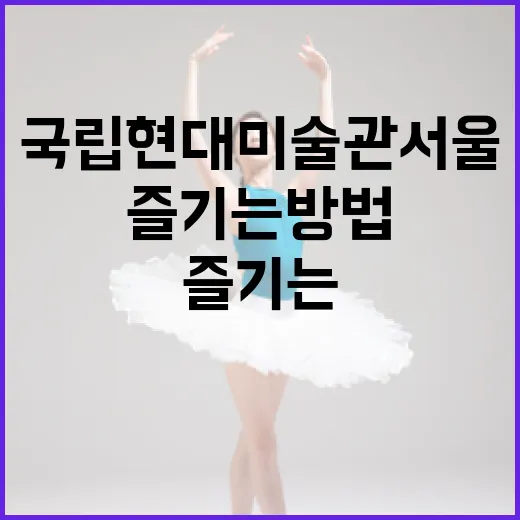 국립현대미술관 서울을 즐기는 방법 - 요약