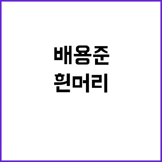 배용준의 흰머리, 그 속에 숨겨진 이야기 - 요약