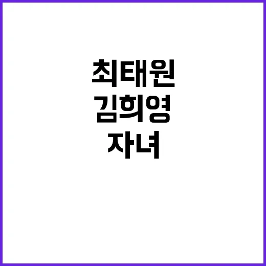 최태원과 김희영의 자녀에 대해 알아야 할 것들 - 요약