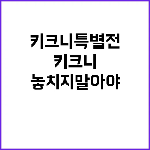 키크니 특별전을 놓치지 말아야 하는 이유 - 요약