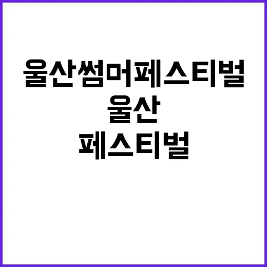 울산 썸머페스티벌, 제대로 즐기는 방법 - 요약