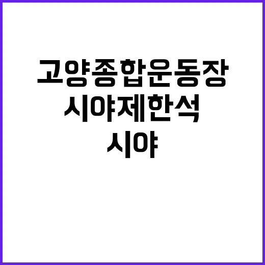 고양종합운동장 시야제한석, 이렇게 활용해보세요 - 요약