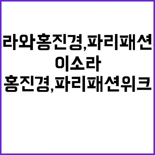 이소라와 홍진경, 파리 패션위크에서 빛난 순간들 - 요약