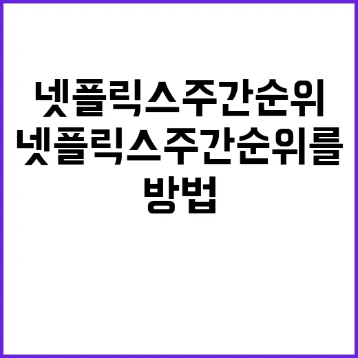 넷플릭스 주간 순위를 파악하는 방법 - 요약