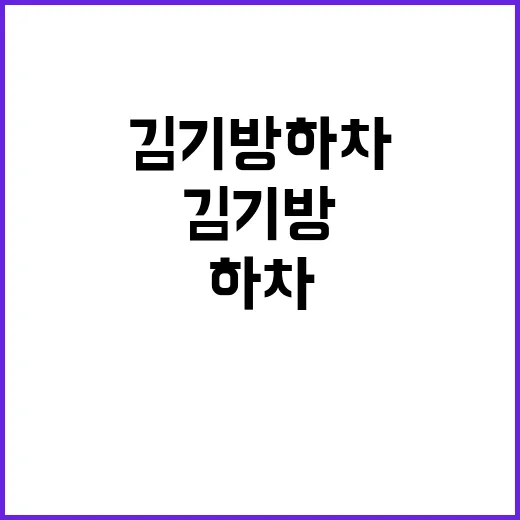 김기방 하차, 그 배경과 의미 - 요약