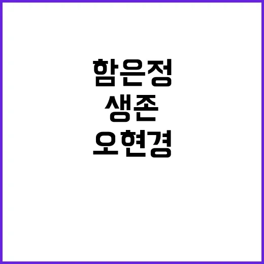 함은정 아버지의 생존 이야기와 오현경의 따뜻한 기부 소식 - 요약